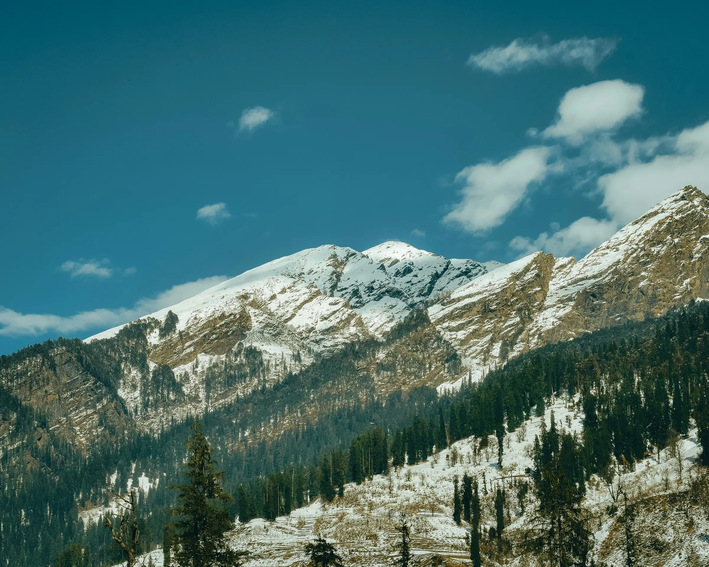 A wide range of snow-capped Himachal peaks